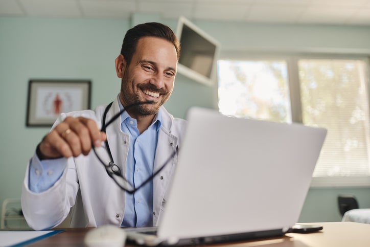 Doctor on laptop